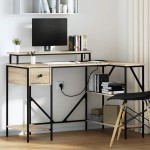 vidaXL Birou cu sertar Stejar sonoma 120 x 79 x 86.5 cm Lemn compozit