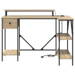 vidaXL Birou cu sertar Stejar sonoma 120 x 79 x 86.5 cm Lemn compozit