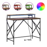 vidaXL Birou cu sertar Stejar afumat 120 x 79 x 86.5 cm Lemn compozit