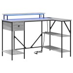 vidaXL Birou cu sertar sonoma gri 120 x 79 x 86.5 cm Lemn compozit