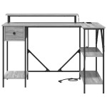 vidaXL Birou cu sertar sonoma gri 120 x 79 x 86.5 cm Lemn compozit