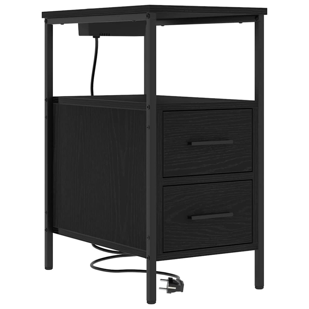 vidaXL Dulap de noapte Stejar negru 30 x 48 x 61 cm Lemn compozit