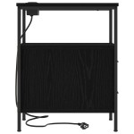 vidaXL Dulap de noapte Stejar negru 30 x 48 x 61 cm Lemn compozit