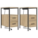 vidaXL Noptiere 2 pcs Stejar sonoma 30 x 48 x 61 cm Lemn compozit
