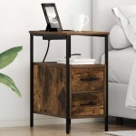 vidaXL Dulap de noapte Stejar afumat 30 x 48 x 61 cm Lemn compozit vidaXL Dulap de noapte Stejar afumat 30 x 48 x 61 cm Lemn compozit