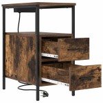 vidaXL Dulap de noapte Stejar afumat 30 x 48 x 61 cm Lemn compozit vidaXL Dulap de noapte Stejar afumat 30 x 48 x 61 cm Lemn compozit