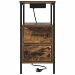 vidaXL Dulap de noapte Stejar afumat 30 x 48 x 61 cm Lemn compozit vidaXL Dulap de noapte Stejar afumat 30 x 48 x 61 cm Lemn compozit