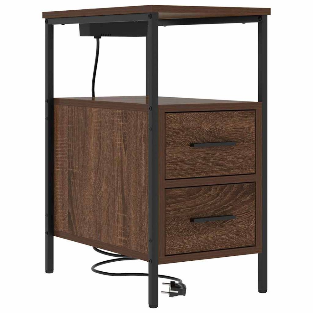 vidaXL Dulap de noapte Stejar brun 30 x 48 x 61 cm Lemn compozit