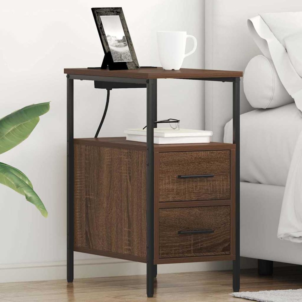 vidaXL Dulap de noapte Stejar brun 30 x 48 x 61 cm Lemn compozit