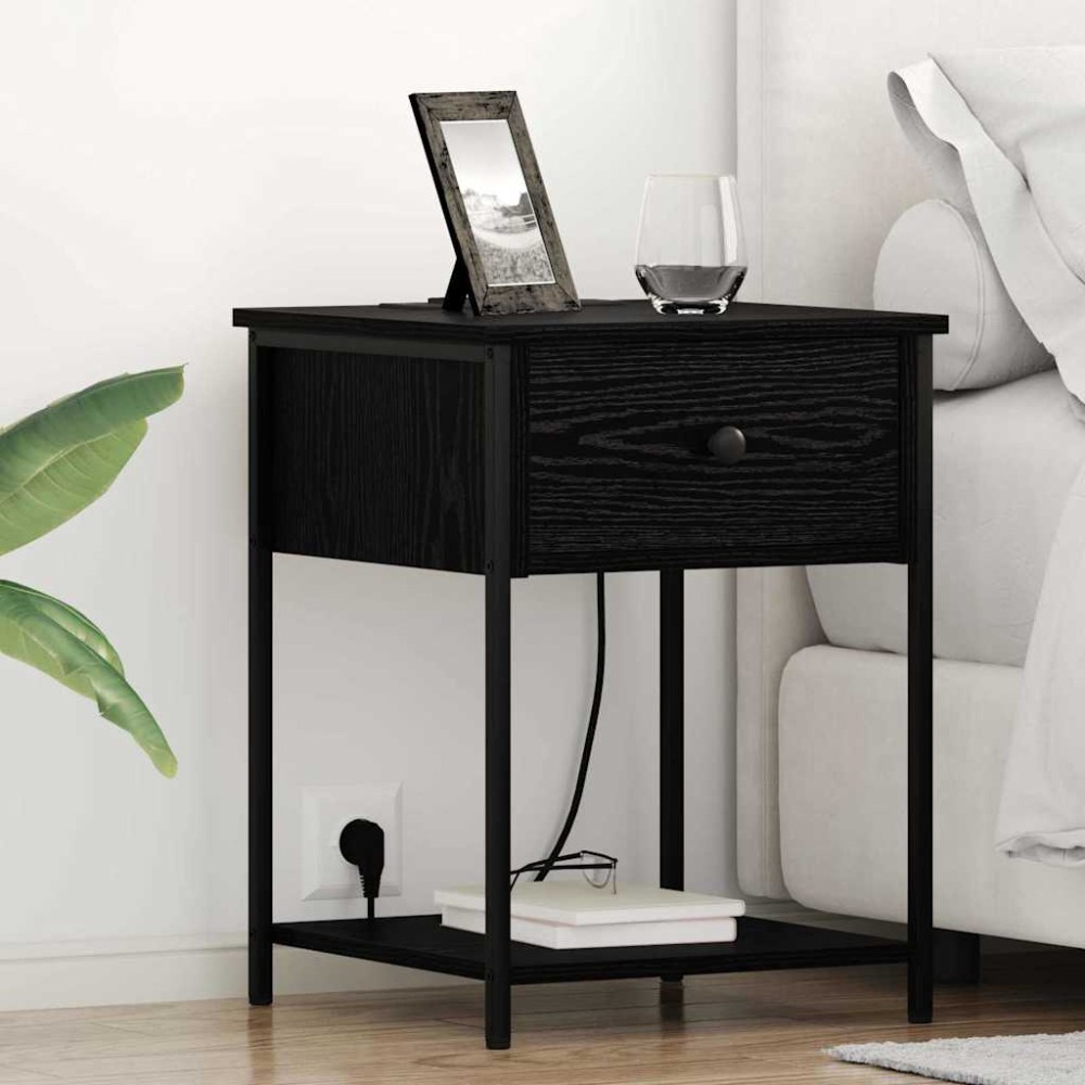 vidaXL Dulap de noapte Stejar negru 42 x 41 x 56 cm Lemn compozit