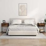 vidaXL Dulap de noapte cu sertar 2 pcs Stejar fumuriu 42 x 41 x 56 cm