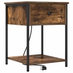 vidaXL Dulap de noapte cu sertar 2 pcs Stejar fumuriu 42 x 41 x 56 cm