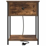 vidaXL Dulap de noapte cu sertar 2 pcs Stejar fumuriu 42 x 41 x 56 cm