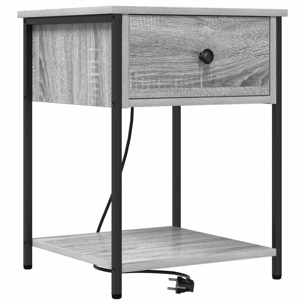 vidaXL Dulap de noapte sonoma gri 42 x 41 x 56 cm Lemn compozit