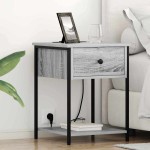 vidaXL Dulap de noapte 2 pcs Gri Sonoma 42 x 41 x 56 cm Lemn compozit