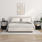 vidaXL Cabinet de noptiere cu stație de încărcare 2 pcs Stejar negru vidaXL Cabinet de noptiere cu stație de încărcare 2 pcs Stejar negru