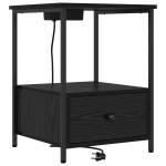 vidaXL Cabinet de noptiere cu stație de încărcare 2 pcs Stejar negru vidaXL Cabinet de noptiere cu stație de încărcare 2 pcs Stejar negru