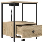 vidaXL Cabinet de noptiere cu stație de încărcare 2 pcs Stejar sonoma vidaXL Cabinet de noptiere cu stație de încărcare 2 pcs Stejar sonoma