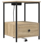 vidaXL Cabinet de noptiere cu stație de încărcare 2 pcs Stejar sonoma vidaXL Cabinet de noptiere cu stație de încărcare 2 pcs Stejar sonoma