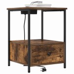 vidaXL Dulap de noapte Stejar fumuriu 42 x 41 x 56 cm Lemn compozit