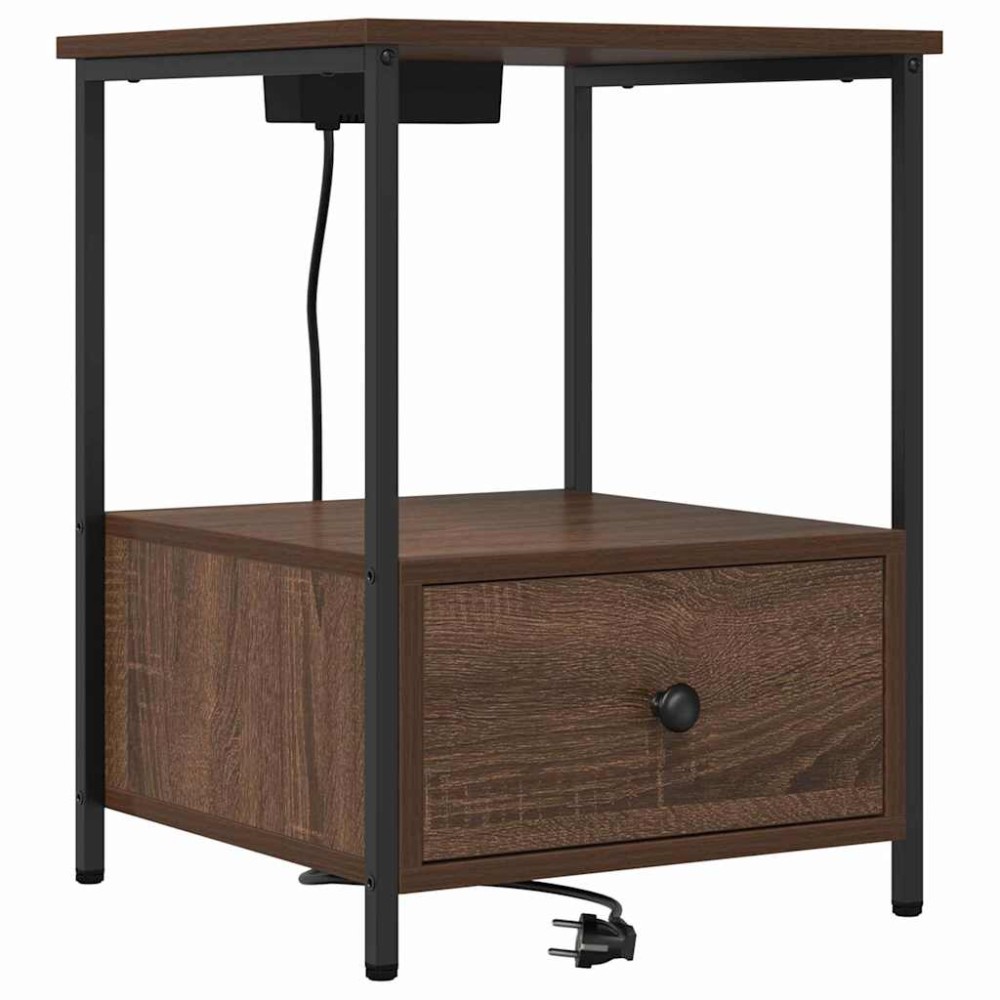 vidaXL Dulap de noapte Stejar închis 42 x 41 x 56 cm Lemn compozit