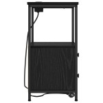 vidaXL Cabinet de noptiere cu stație de încărcare Stejar negru vidaXL Cabinet de noptiere cu stație de încărcare Stejar negru