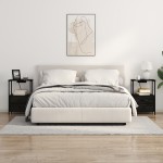 vidaXL Cabinet de noptiere cu stație de încărcare 2 pcs Stejar negru vidaXL Cabinet de noptiere cu stație de încărcare 2 pcs Stejar negru