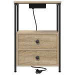 vidaXL Cabinet de noptiere cu stație de încărcare 2 pcs Stejar sonoma vidaXL Cabinet de noptiere cu stație de încărcare 2 pcs Stejar sonoma