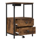vidaXL Cabinet de noptiere cu stație de încărcare 2 pcs Stejar afumat vidaXL Cabinet de noptiere cu stație de încărcare 2 pcs Stejar afumat