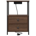 vidaXL Cabinet de noptiere cu stație de încărcare Stejar brun vidaXL Cabinet de noptiere cu stație de încărcare Stejar brun