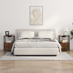 vidaXL Cabinet de noptiere cu stație de încărcare 2 pcs Stejar brun vidaXL Cabinet de noptiere cu stație de încărcare 2 pcs Stejar brun