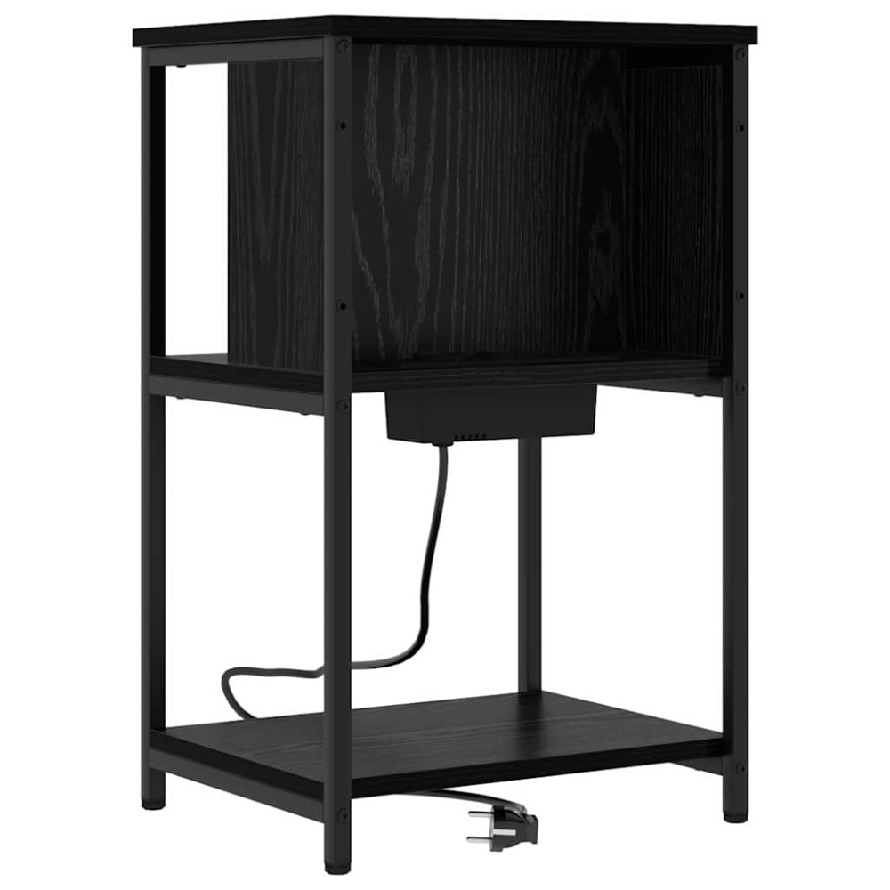 vidaXL Dulap de noapte Stejar negru 38 x 31 x 61 cm Lemn compozit