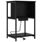 vidaXL Dulap de noapte Stejar negru 38 x 31 x 61 cm Lemn compozit