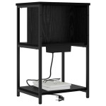 vidaXL Dulap de noapte 2 pcs Stejar negru 38 x 31 x 61 cm vidaXL Dulap de noapte 2 pcs Stejar negru 38 x 31 x 61 cm