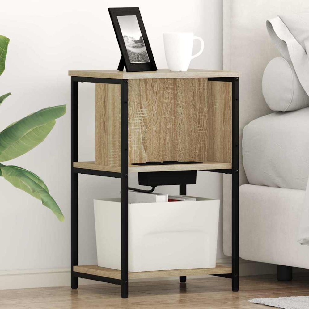 vidaXL Dulap de noapte 2 pcs Stejar sonoma 38 x 31 x 61 cm