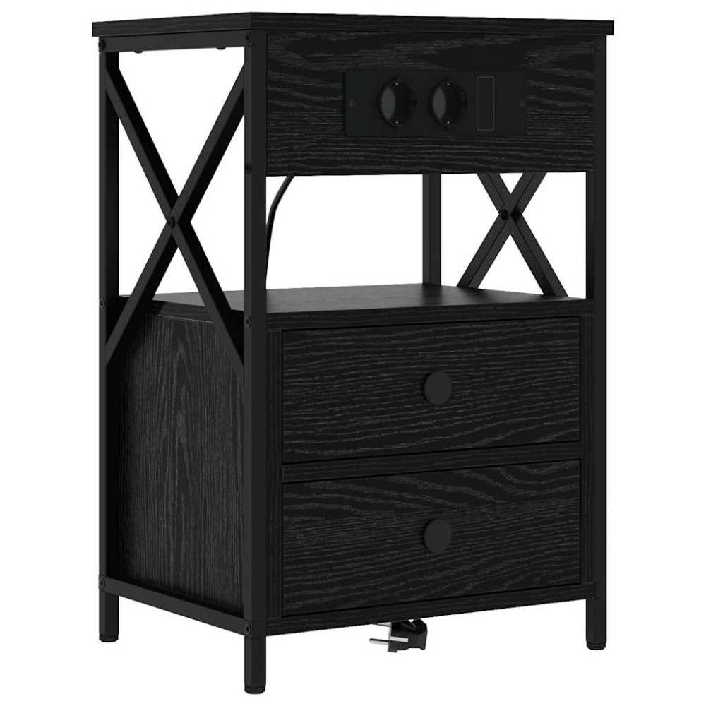 vidaXL Dulap de noapte Stejar negru 40 x 31 x 60 cm Lemn compozit