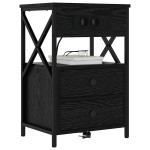 vidaXL Dulap de noapte Stejar negru 40 x 31 x 60 cm Lemn compozit