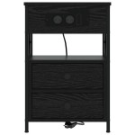 vidaXL Dulap de noapte cu sertar 2 pcs Stejar negru 40 x 31 x 60 cm vidaXL Dulap de noapte cu sertar 2 pcs Stejar negru 40 x 31 x 60 cm