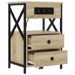 vidaXL Dulap de noapte cu sertar 2 pcs Stejar sonoma 40 x 31 x 60 cm vidaXL Dulap de noapte cu sertar 2 pcs Stejar sonoma 40 x 31 x 60 cm
