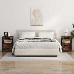 vidaXL Dulap de noapte Stejar fumuriu 40 x 31 x 60 cm Lemn compozit