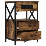 vidaXL Dulap de noapte cu sertar 2 pcs Stejar afumat 40 x 31 x 60 cm vidaXL Dulap de noapte cu sertar 2 pcs Stejar afumat 40 x 31 x 60 cm