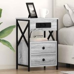 vidaXL Dulap de noapte 2 pcs sonoma gri 40 x 31 x 60 cm Lemn compozit vidaXL Dulap de noapte 2 pcs sonoma gri 40 x 31 x 60 cm Lemn compozit