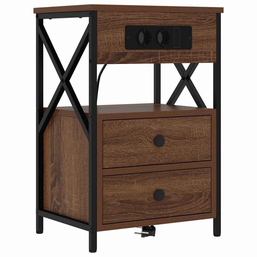 vidaXL Dulap de noapte Stejar brun 40 x 31 x 60 cm Lemn compozit
