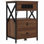 vidaXL Dulap de noapte Stejar brun 40 x 31 x 60 cm Lemn compozit vidaXL Dulap de noapte Stejar brun 40 x 31 x 60 cm Lemn compozit