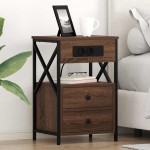 vidaXL Dulap de noapte Stejar brun 40 x 31 x 60 cm Lemn compozit vidaXL Dulap de noapte Stejar brun 40 x 31 x 60 cm Lemn compozit