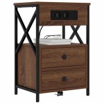 vidaXL Dulap de noapte 2 pcs Stejar brun 40 x 31 x 60 cm Lemn compozit vidaXL Dulap de noapte 2 pcs Stejar brun 40 x 31 x 60 cm Lemn compozit