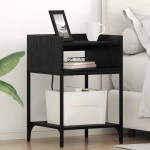 vidaXL Dulap de noapte Stejar negru 40 x 40 x 61 cm Lemn compozit vidaXL Dulap de noapte Stejar negru 40 x 40 x 61 cm Lemn compozit