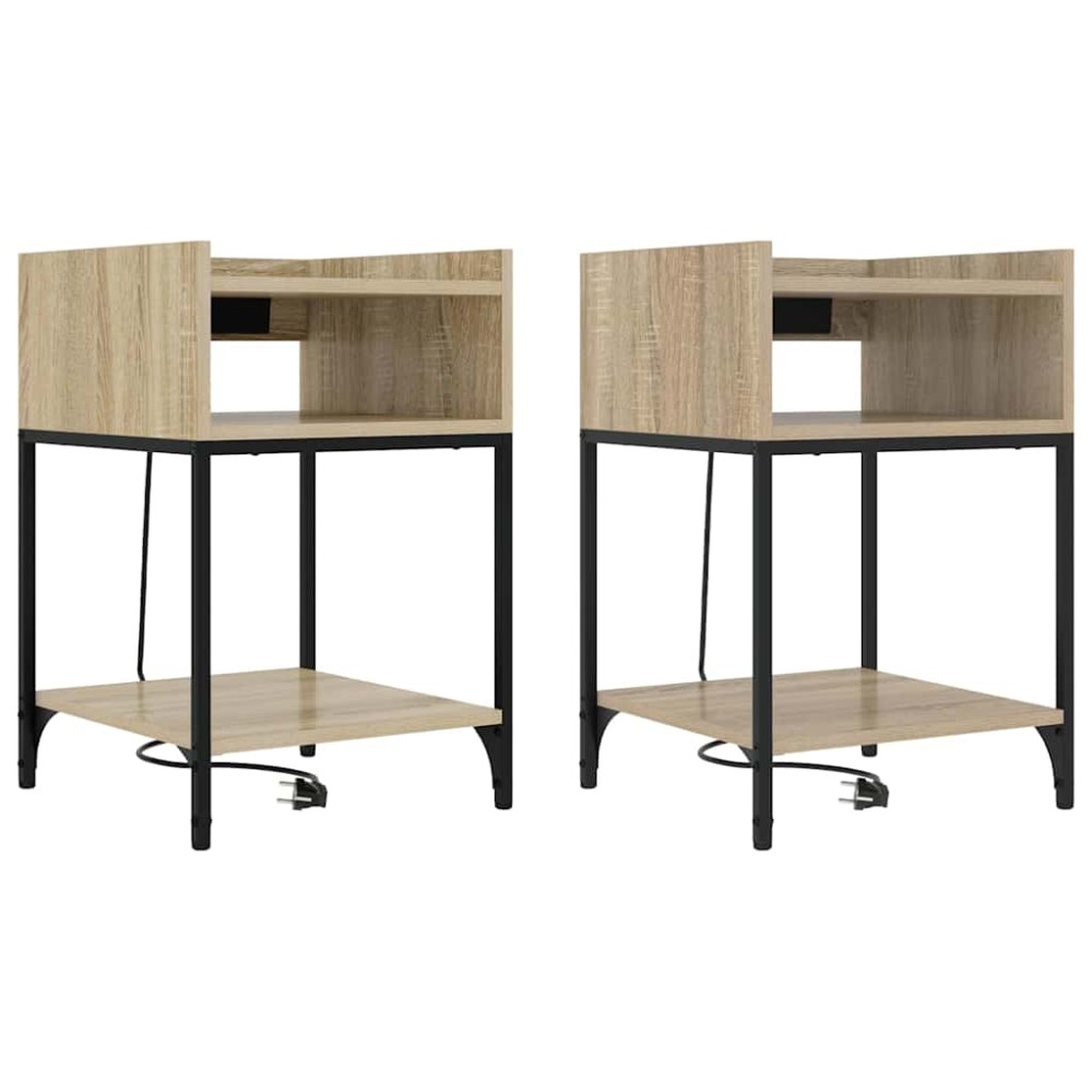 vidaXL Noptiere 2 pcs Stejar sonoma 40 x 40 x 61 cm Lemn compozit