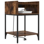 vidaXL Dulap de noapte Stejar afumat 40 x 40 x 61 cm Lemn compozit