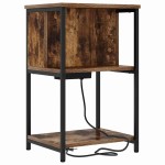 vidaXL Dulap de noapte Stejar afumat 40 x 40 x 61 cm Lemn compozit